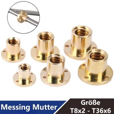 T8-T36 Trapezgewindespindel Messingmutter für Spindel aus Edelstahl 304 - Bild 1 von 4