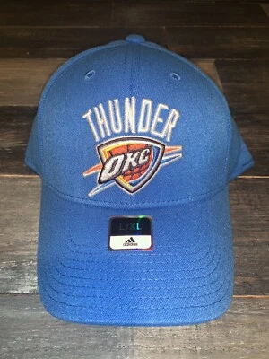 Chapéu masculino Oklahoma City Thunder Adidas basquete azul estruturado ajuste flexível G/XL - Imagem 1 de 4