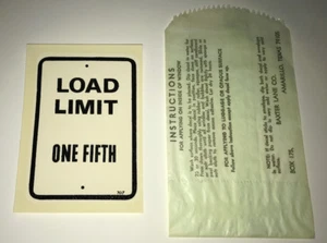  Vintage Window Decal, "Load Limit One Fifth" - Picture 1 of 1