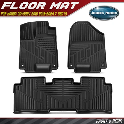 3x alfombrillas delanteras y traseras negras forros para Honda Odyssey 2018 2019-2024 7 asientos Foto 1 de 4
