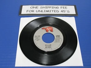 Bee Gees - He's A Liar /Instrumental - 1981 Pop Rock 45 RSO VG+ VINYL RECORD - Picture 1 of 2