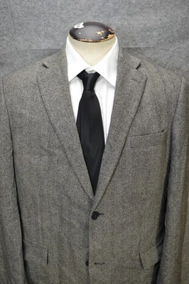 Abrigo deportivo Patrick James para hombre 44R gris espiga cachemir puro Blazer Chaqueta Foto 1 de 4