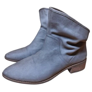Lucky Brand Lollin stacked heel slouchy suedue ankle booties gray women's 9 - Picture 1 of 7