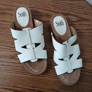 Sandali donna Sofft Balin Slides Mule pelle bianco taglia 9M 5534 - Foto 1 di 6