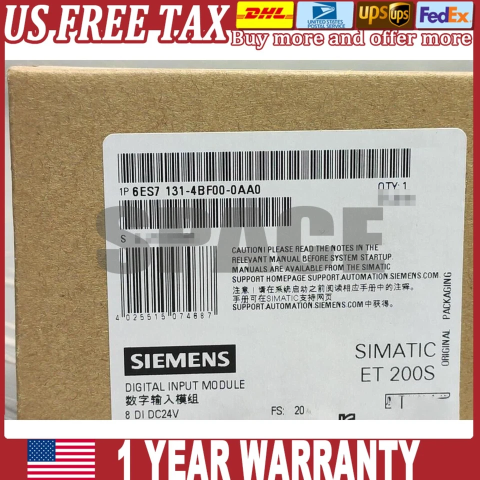 NewSiemens 6ES7 131-4BF00-0AA0 6ES7131-4BF00-0AA0 美国免费税 — 第 1/1 张图片