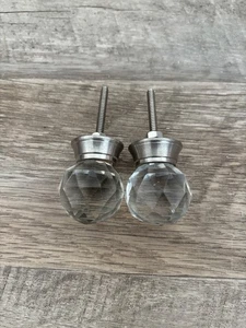 Schubladengriffe aus Glas - silberfarben - 2er Set - Bild 1 von 4