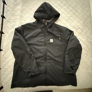 Carhartt Rain Jacket Womens XL Fleece Lining 100665 001 Camping Hiking Fishing - Picture 1 of 9