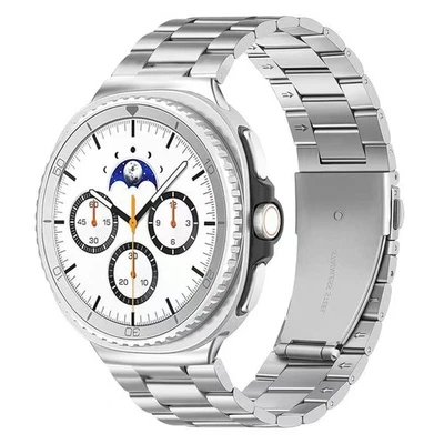 Correa de negocios de metal sin huecos para reloj Samsung Galaxy 8 40 mm 44 mm / 8 clásico 46 mm Foto 1 de 4