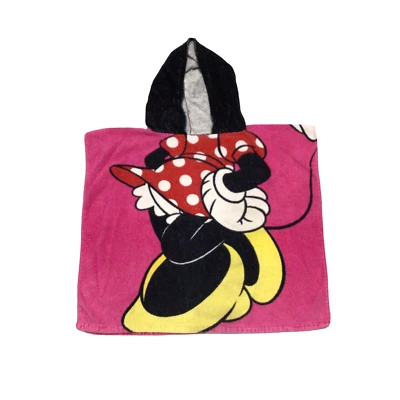 Asciugamano da bagno Disney avvolgente Minnie Mouse telo mare bambino con cappuccio Jerry Leigh - Immagine 1 di 4