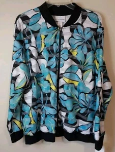 Alfred Dunner Play Date Full Zip Floral Jacket Womens Size 18 NWT MSRP $68 - Picture 1 of 9