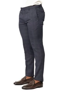 Eggplant Purple Slim Plaid Mens Dress Pants Flat Front No Pleats 2311 AZARMAN - Bild 1 von 6