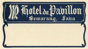 SEMARANG JAVA INDONESIEN HOTEL DU PAVILLON ALTES GEPÄCK-VERSANDETIKETT - Bild 1 von 1