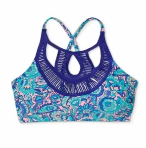 Xhilaration Crochet-Front Bralette Junior Women's Padded Hipster Bikini Top B24 - Picture 1 of 3