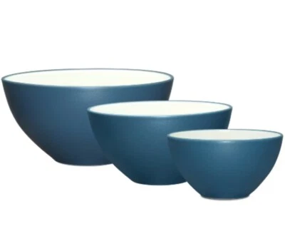 NORITAKE COLORWAVE COLLECTION 3pc BOWL SET BLUE 8484 SMALL, MEDIUM, LARGE BNIB - Image 1 of 4