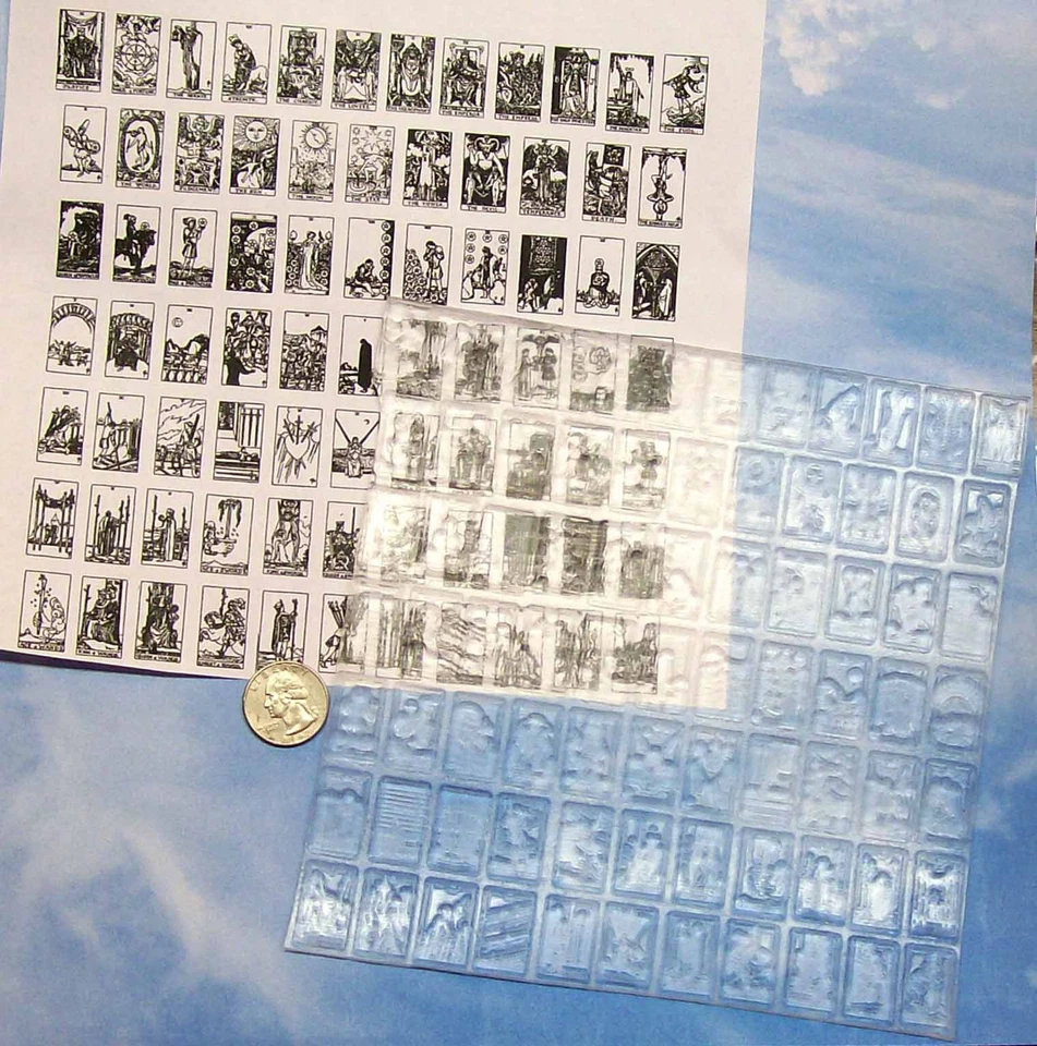 UM set 78 small Tarot Card rubber stamps complete deck - Image 1 of 1