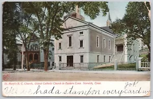 Norwich, Connecticut, Undivided Back Postcard, St Mary RC Church - Picture 1 of 2