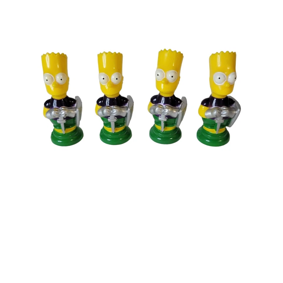 The Simpsons 3D Chess Bart Pawn Blue Figure Replacement Pieces 1991 set of four - Image 1 of 2
