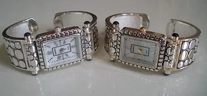 WOMEN'S SILVER, GOLD, ROSE GOLD FINISH BANGLE DRESSY CASUAL FASHION WATCH - Picture 1 of 13