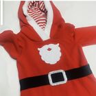 Costume à capuche à capuche en coton rouge Cat & Jack rouge Père Noël une pièce (0-3, 3-6, 6-9 M)