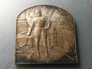 BELGICA PAISES BAJOS ESPAÑOLES FELIPE II MEDALLA PLACA 1922 CANAL WILLENBROEK - Picture 1 of 2