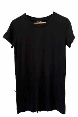 NUEVO CON ETIQUETAS Espléndido Vestido Camiseta Midi Negro Cómodo Talla XS Mezcla de Algodón Foto 1 de 4