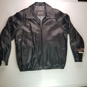 Arrow Black Burnished Lamb Soft Leather Mens Bomber Jacket XL