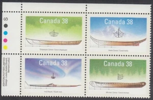 Canada - #1232a Small Craft - Native Boats Plate Block - MNH - Picture 1 of 1