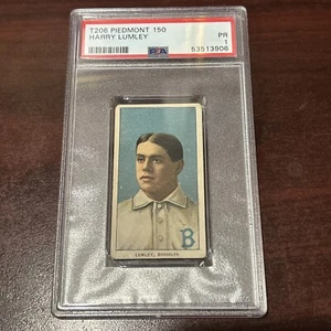 1909-11 T206 Harry Lumley Brooklyn Superbas Piedmont 150 PSA 1 - Imagen 1 de 7