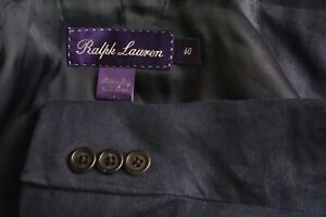 Ralph Lauren Purple Label RLPL 100% Linen Blue Sport Coat JAcket Sz 40 Italy 