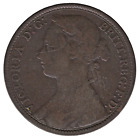 1875 British Victoria One Penny Coin