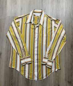 Arrow Dectolene II Traveler Striped Multicolor Men’s Vintage Long Sleeve Shirt - Picture 1 of 11