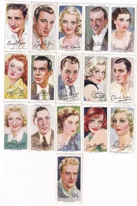 16 1938 Movie Cards ERROL FLYNN * VIVIEN LEIGH * BETTE DAVIS * FRED ASTAIRE ++ - Picture 1 of 1
