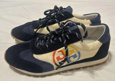 Tênis de Treinamento Tory Burch Annie Sude Azul Marinho Arco-íris Tamanho 7.5 Feminino - Imagem 1 de 4