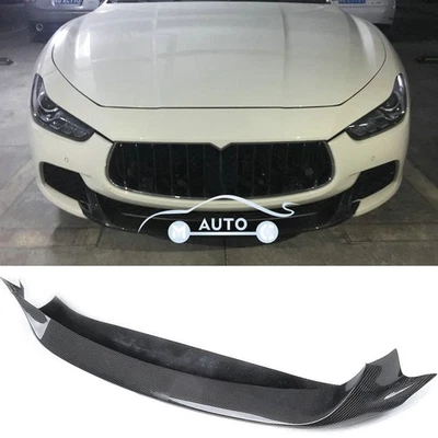 For Maserati Ghibli S Q4 Sedan 14-17 Carbon Fiber Front Bumper Lip Chin Spoiler Foto 1 de 4