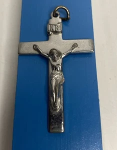 Vintage Sterling Silver Religious INRI Crucifix Jesus Cross 1 3/4” - Picture 1 of 7