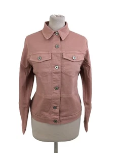White Stuff Women's Denim Jacket Pink Long Balloon Sleeve Pocket Flaps New F1 - Picture 1 of 15
