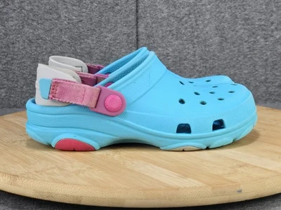 Crocs Classic All Terrain Clogs Juniors Size 3 Shoes Kids Aqua Blue Pink Girls - Image 1 of 4