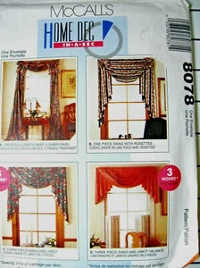 McCall 8078 WINDOW TREATMENTS uncut 1995 fabric pattern FF - Picture 1 of 3