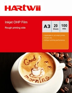 20sheets A3 OHP Film Inkjet Overhead Projector Clear Film with Strip 297x420mm - Picture 1 of 12