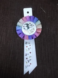 3RD PLACE CENTER ROSETTE RIBBON pastel decorative - Picture 1 of 1