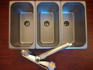 STANDARD SMALL 3 Fächer Spüle Set für tragbare Konzessionsspülen - Bild 1 von 12