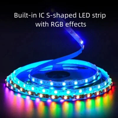 12V WS2812B S-shaped RGB IC LED Strip Lights Individual Addressable for DIY Sign - Image 1 of 4