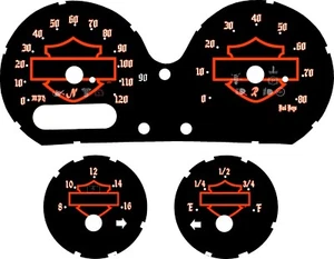 Harley Davidson Custom Speedometer Faceplate Fit CVO 2014-2019 HD Orange - Picture 1 of 2