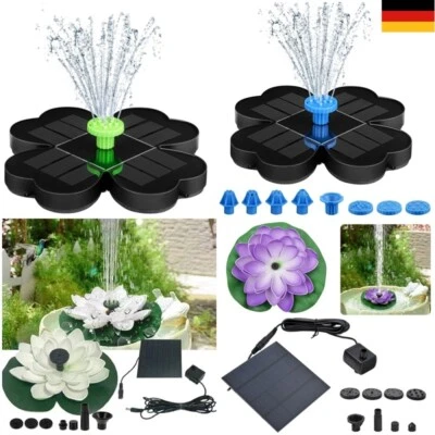 Solar Springbrunnen Lotus Seerose Solarpumpe Brunnen Teichpumpe Wasserspiel - Bild 1 von 4