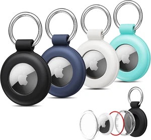 Airtags 4 Pack Holder Case, Waterproof Airtag Holder with Keychain, Silicone - Picture 1 of 11