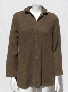 Tianello USA Damen Gr. XS Small Olive Tencel Baumwolle Jacquard Jacke Tunika Top - Bild 1 von 6