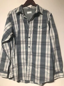Columbia Omni-Wick Grey Plaid Long Sleeve Button Front Shirt Mens sz M - Picture 1 of 9