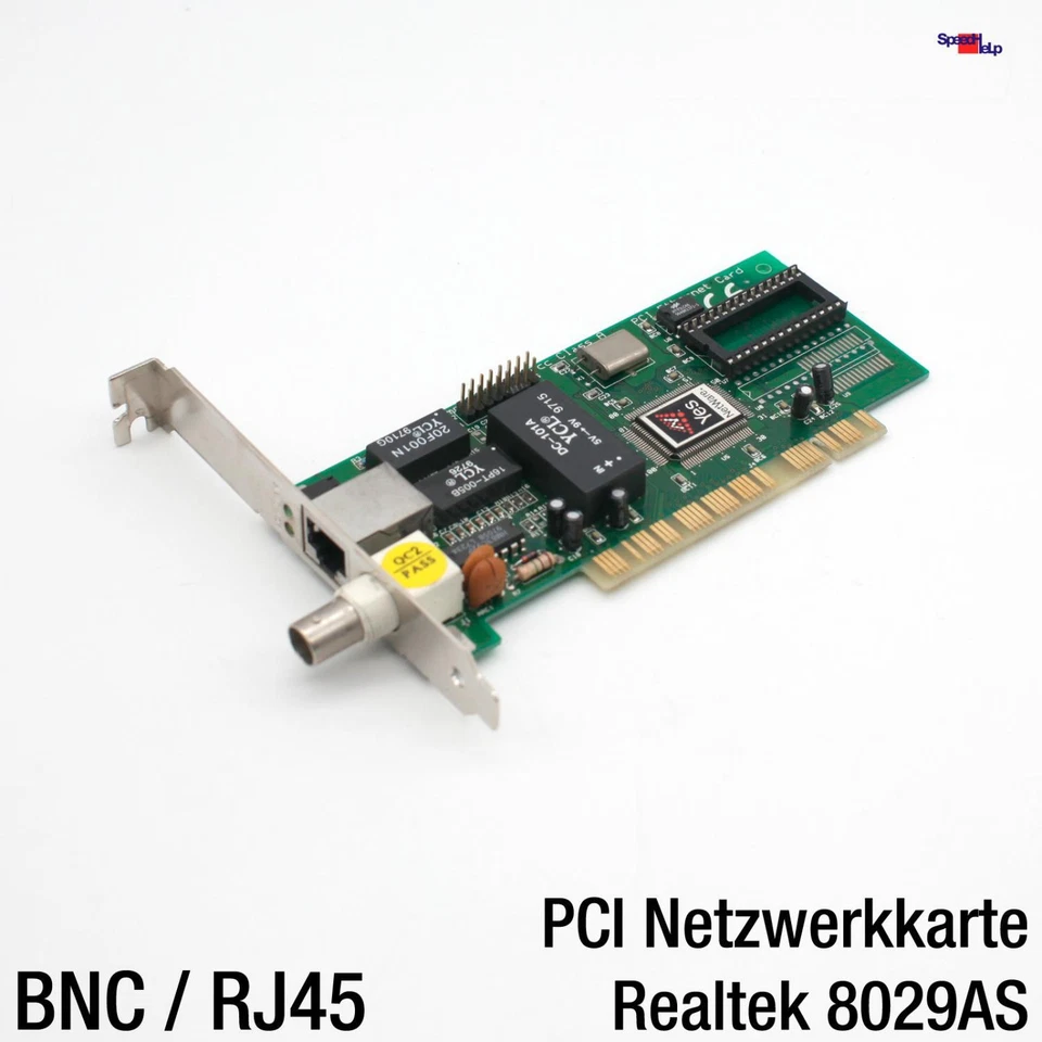SÍ NETWARE REALTEK RTL8029AS PCI BNC TARJETA DE RED ETHERNET LAN ETHERNET - Imagen 1 de 4