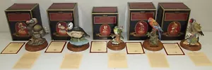 Nuovo! Lotto uccellini porcellana vintage ALDON "Specie scomparse" /Dodo, McCaw, Pappagallo, Anatra - Foto 1 di 6