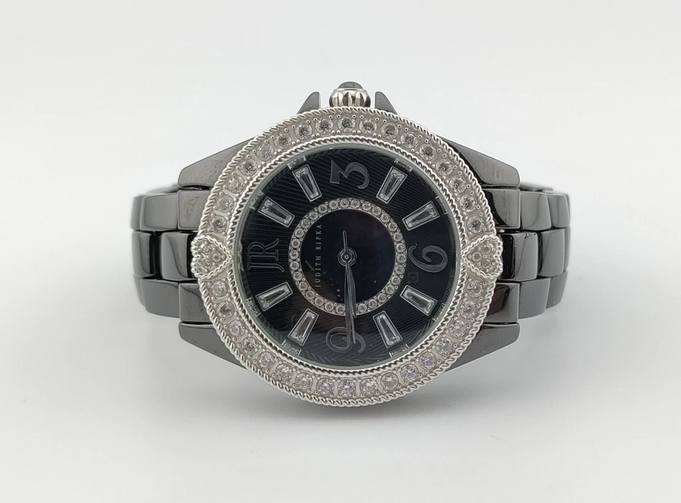 Женские часы Judith Ripka из черной керамики и нержавеющей стали Diamonique - Изображение 1 из 4